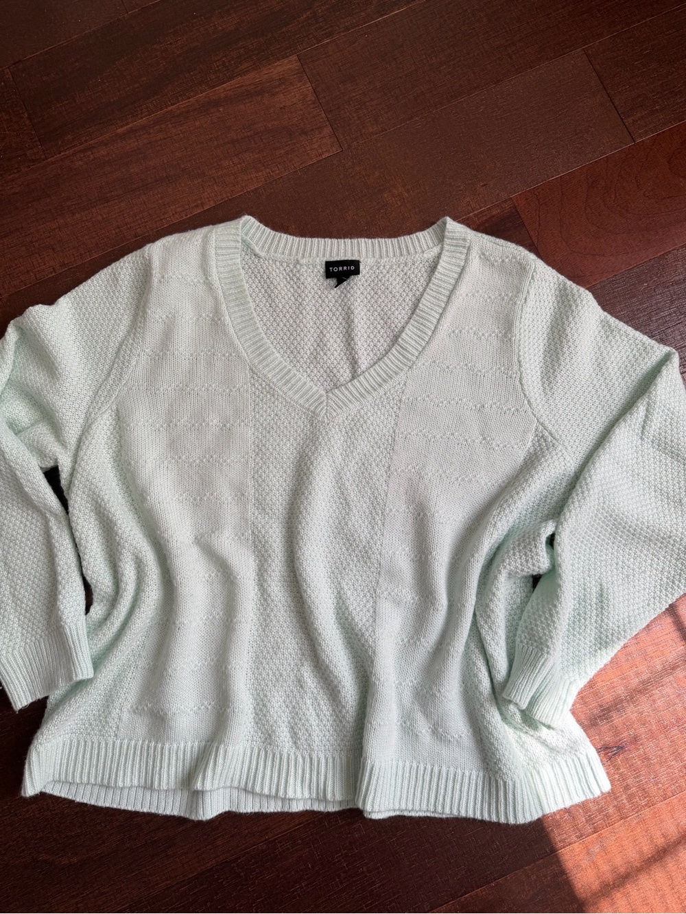torrid Mint Green V-Neck Knit Sweater